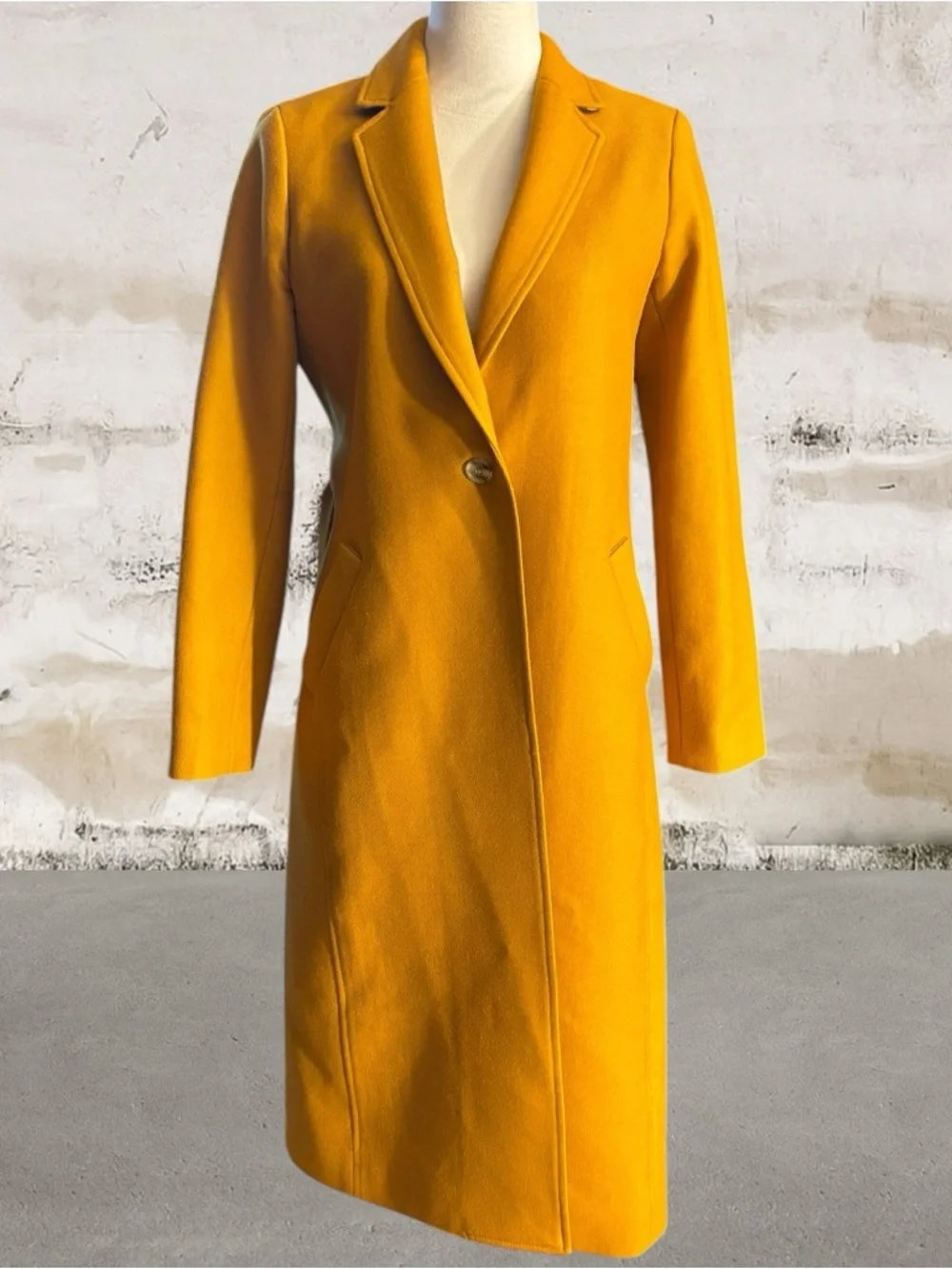 J. Crew Ochre Wool Coat Size 2 - Picture 2 of 6